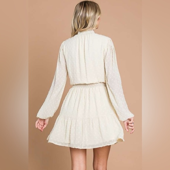 Culture Code Swiss Dot Smock Neck Mini Dress with Pockets - Picture 2 of 4